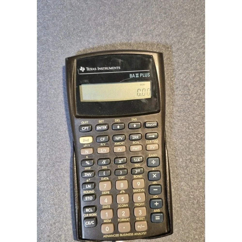 Texas Instruments BA II Plus Professional Calculator With Cover‎ New Battery